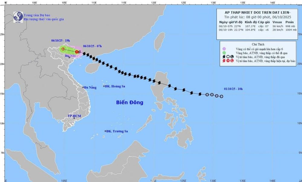 Bão số 11 suy yếu thành áp thấp nhiệt đới, Bắc Bộ có mưa lớn