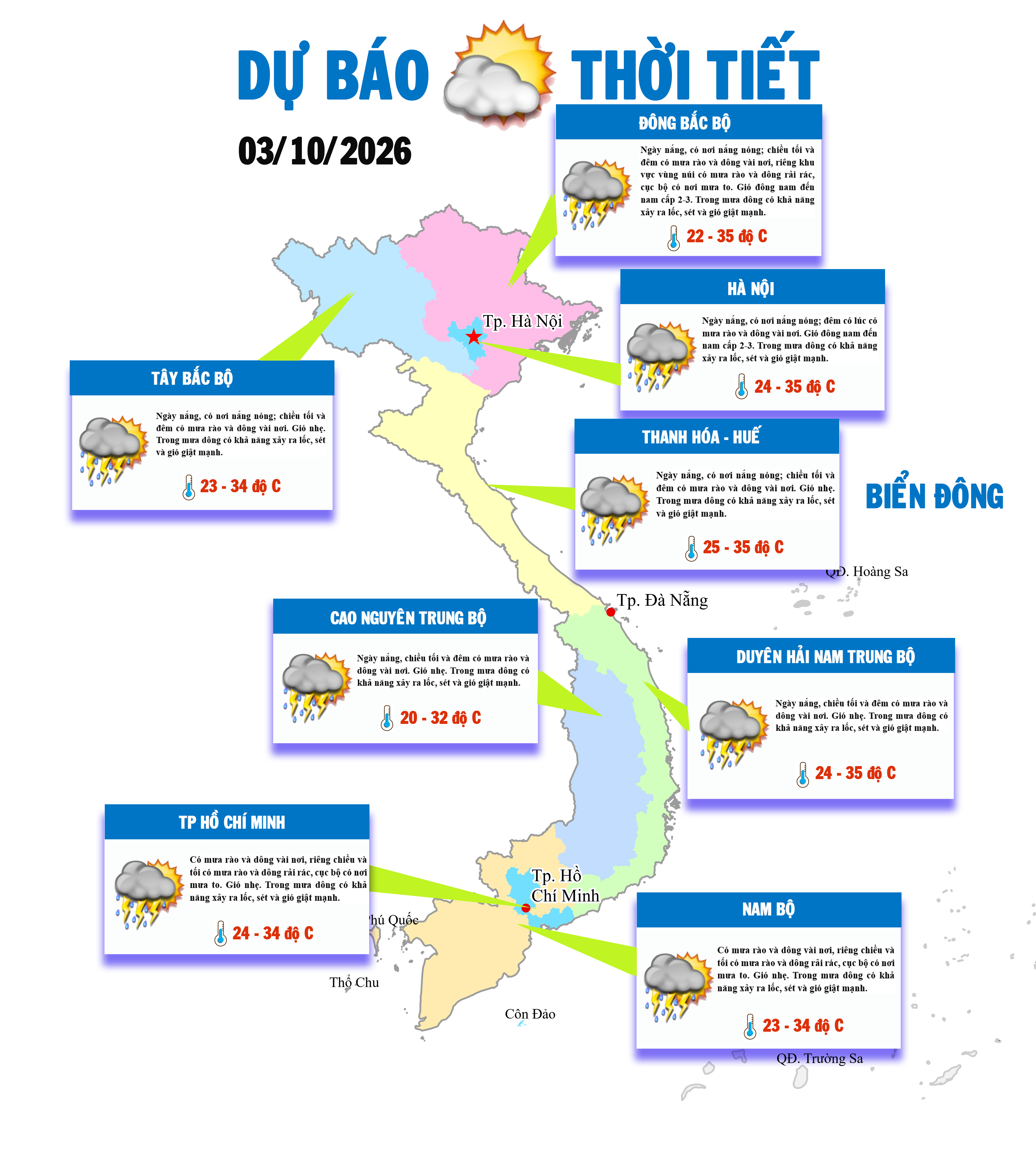 Cả nước mưa dông, không khí lạnh đang tràn về miền Bắc