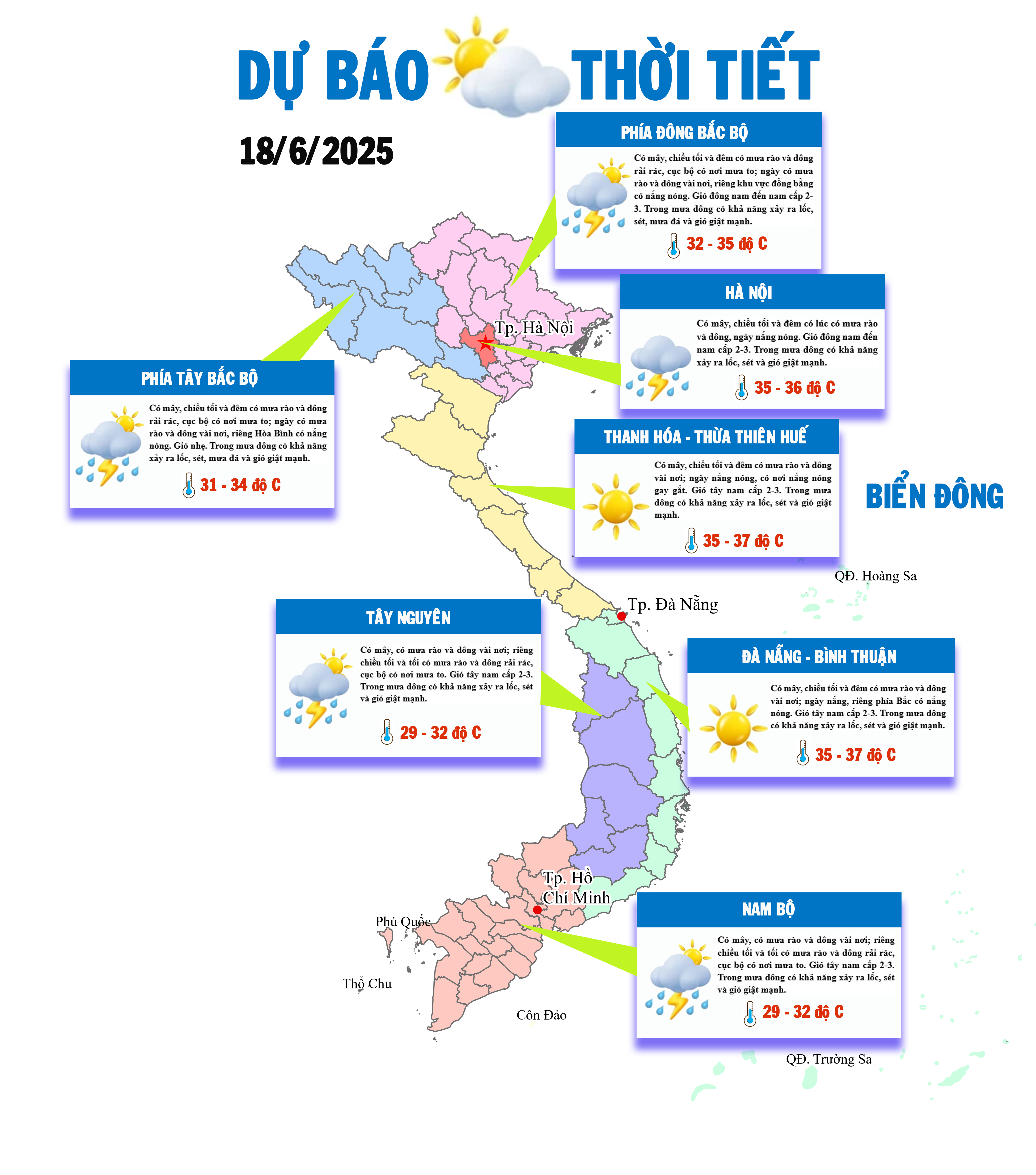 Bắc Bộ, Trung Bộ nắng nóng, Nam Bộ mát mẻ 