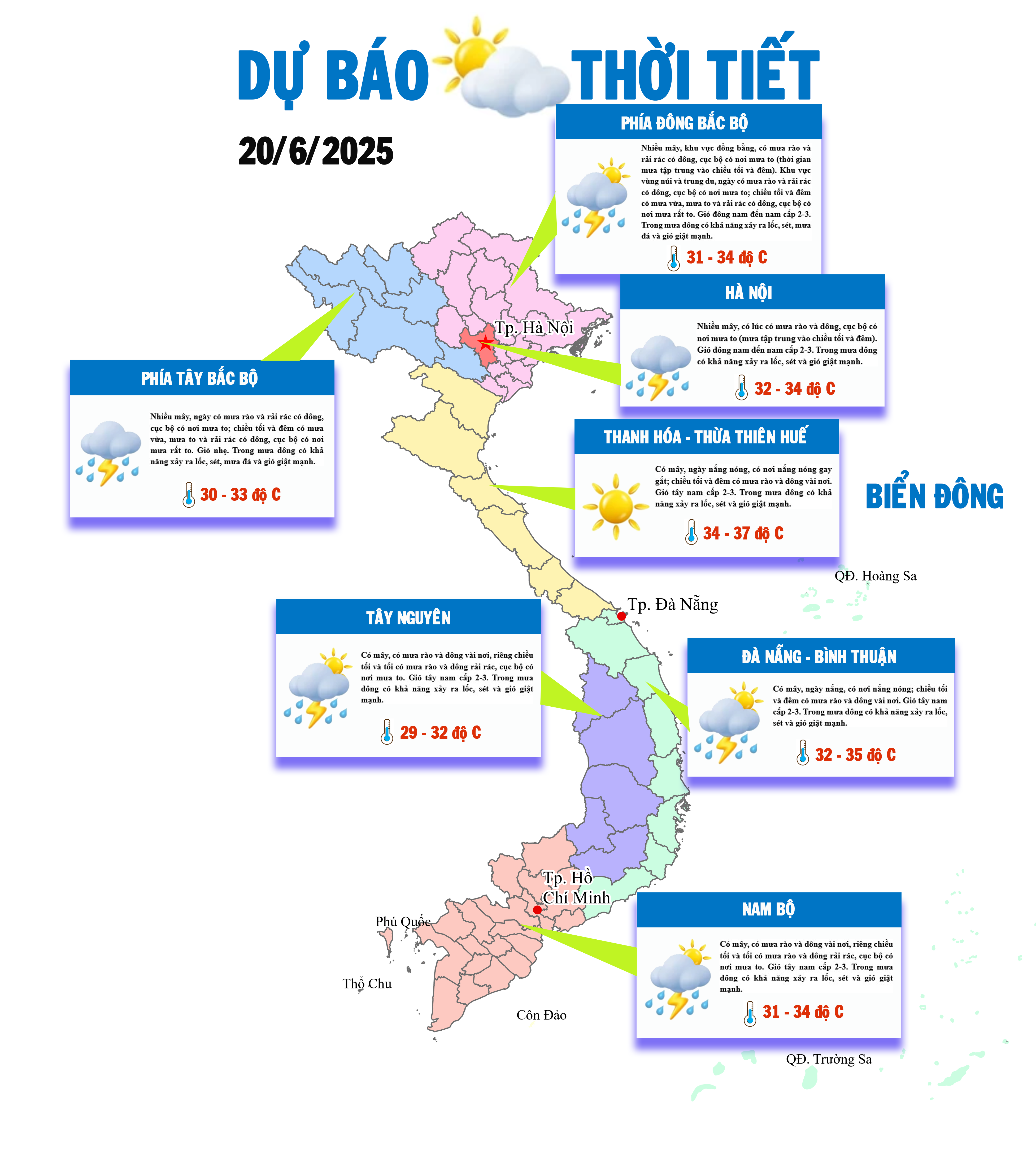 Bắc Bộ và Nam Bộ mưa lớn, Trung Bộ nắng nóng