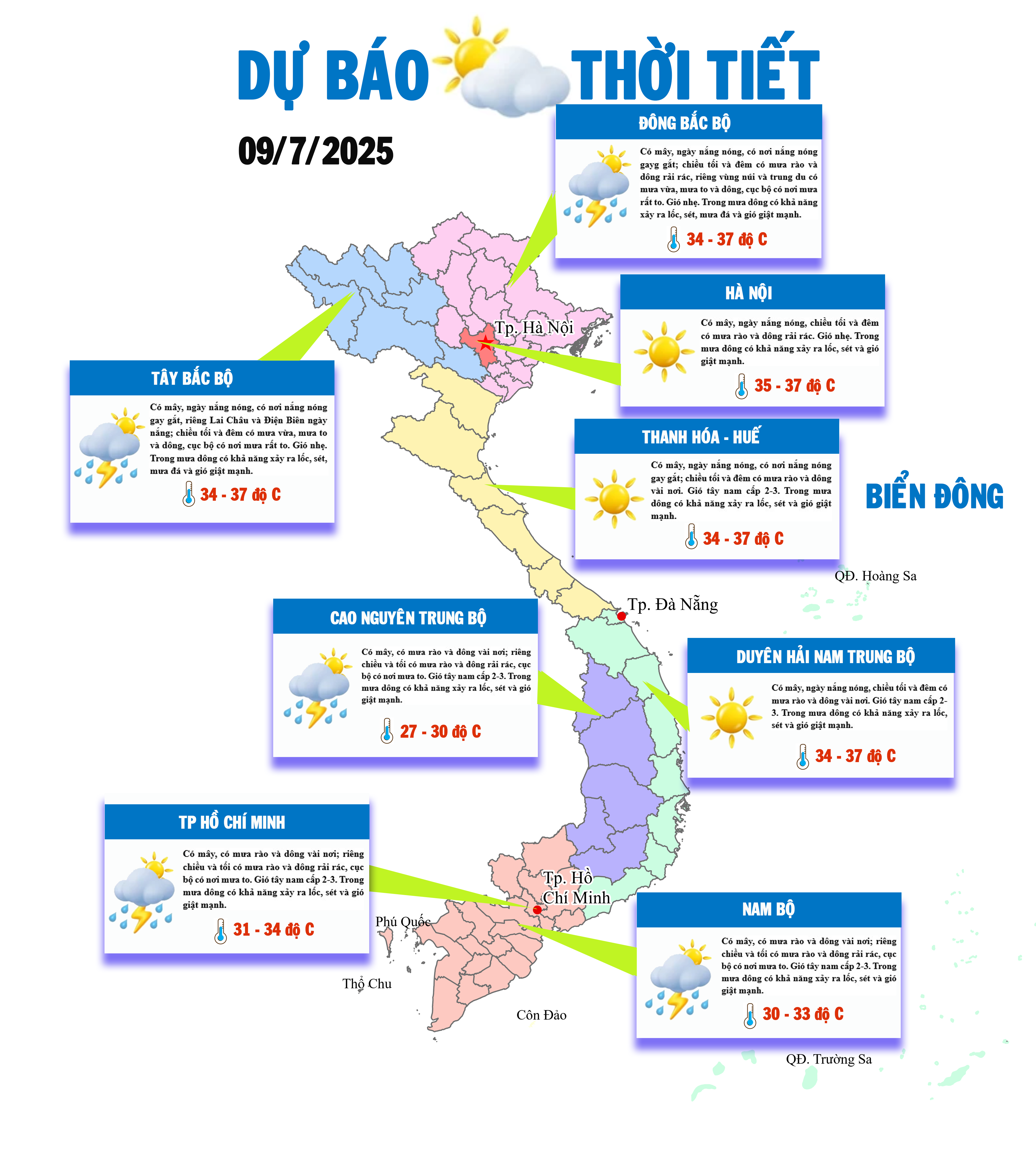 Bắc bộ nắng đỉnh điểm trước khi mưa lớn