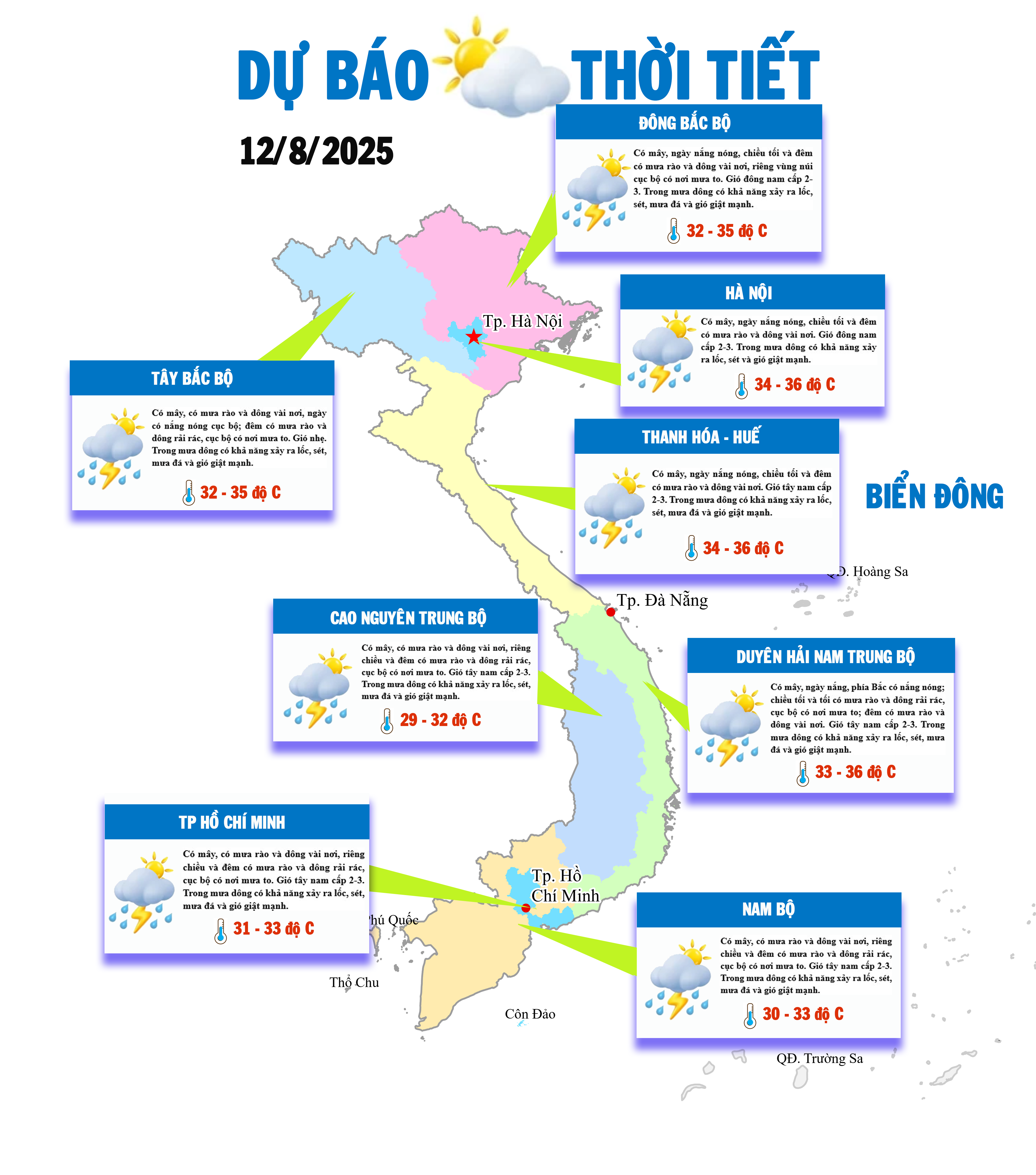 Bắc Bộ và Trung Bộ nắng nóng gay gắt, Nam Bộ mưa lớn cục bộ