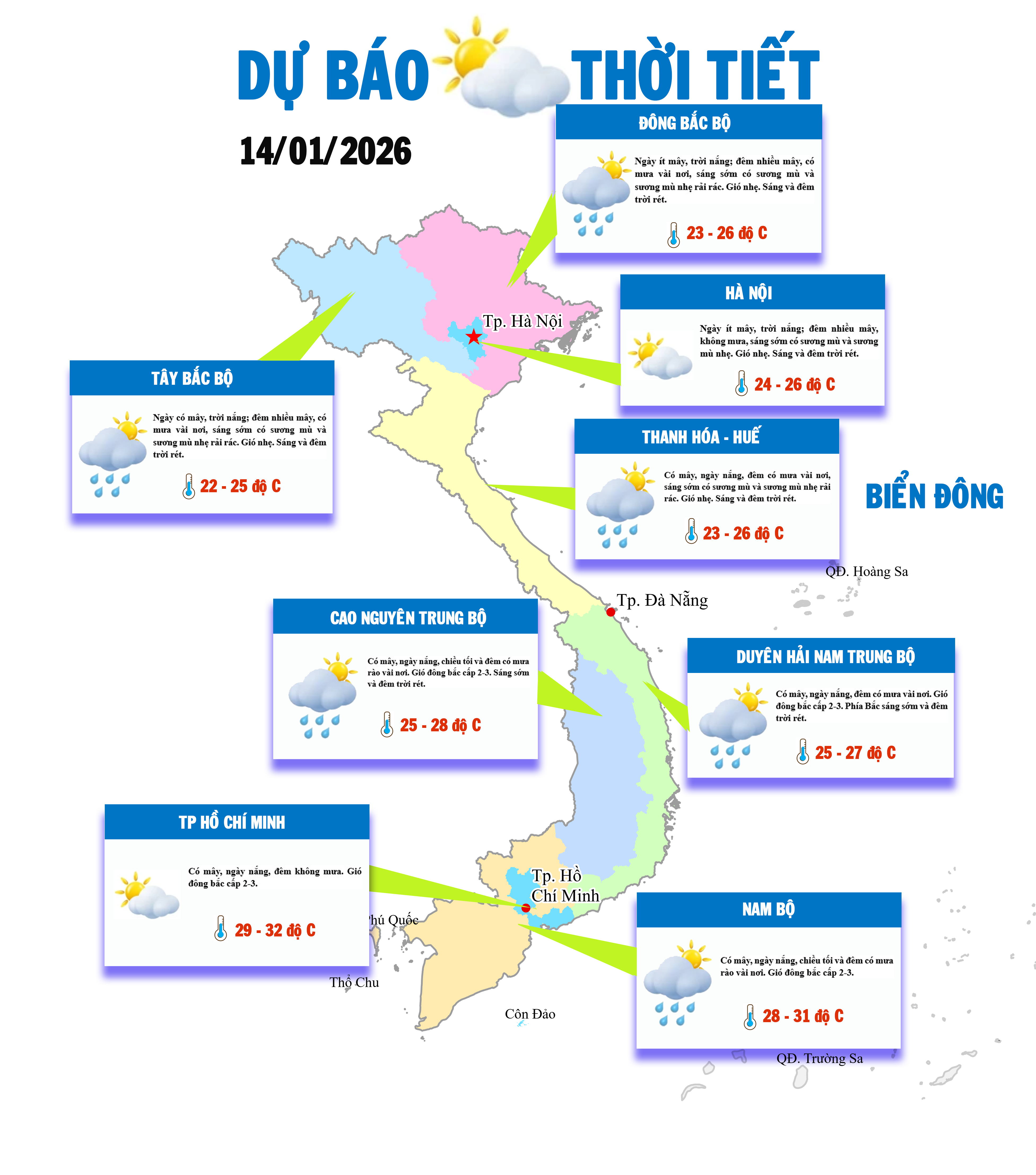 Bắc Bộ ngày nắng, sáng sớm có sương mù