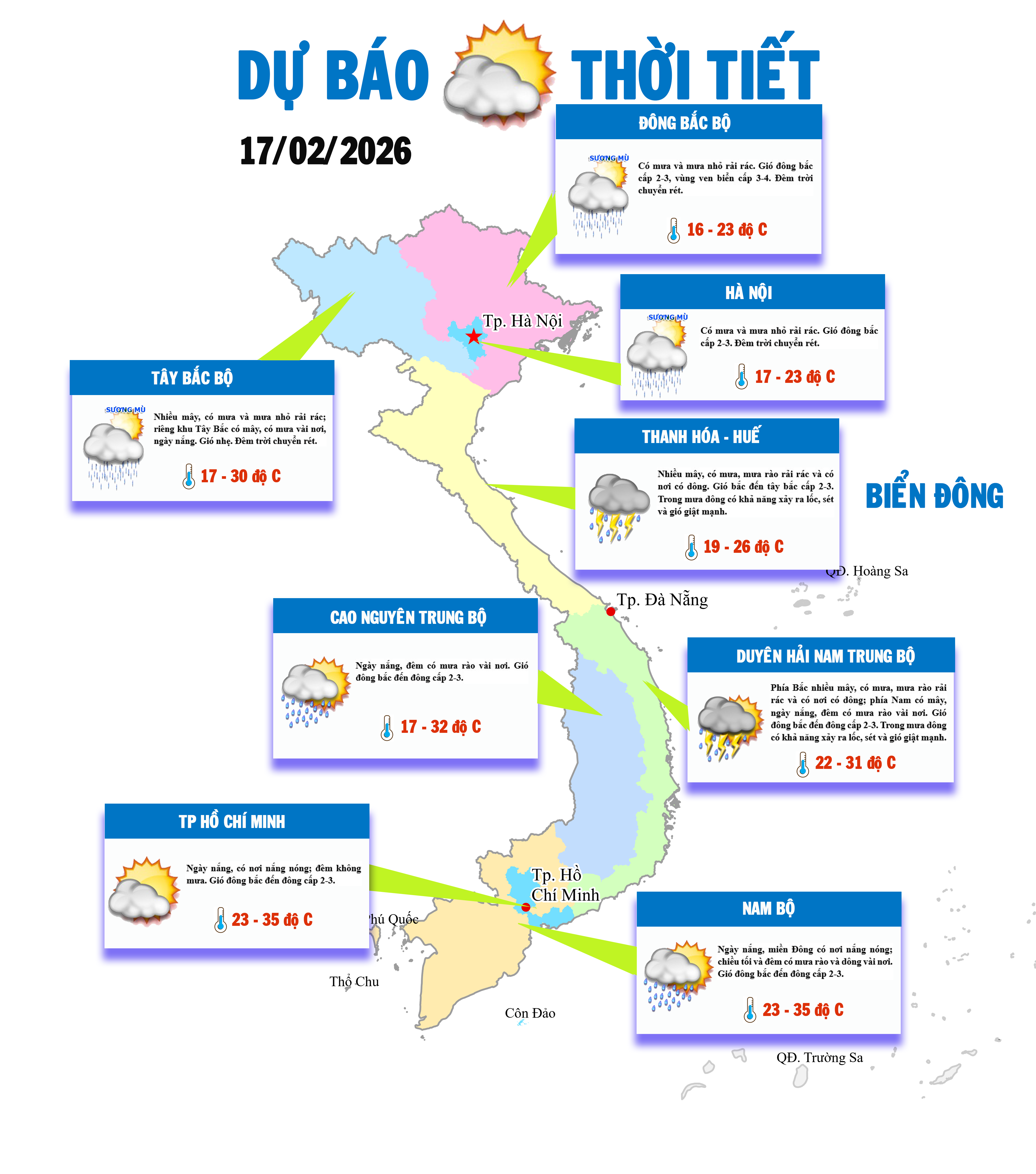 Miền Bắc trời chuyển rét, có mưa vài nơi