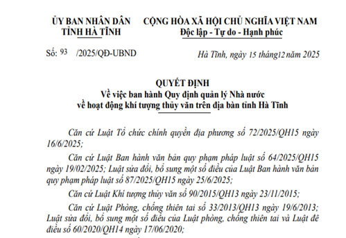 Hà Tĩnh nâng tầm quản lý khí tượng thủy văn, thích ứng biến đổi khí hậu