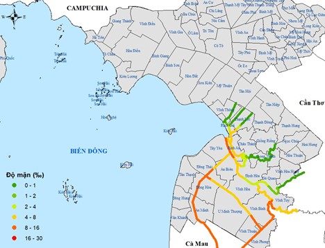 Xâm nhập mặn tại An Giang tăng nhẹ, người dân cần chủ động tích trữ nước ngọt