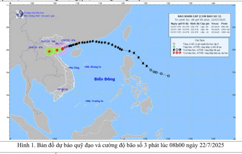 BẢN TIN CẢNH BÁO BÃO KHẨN CẤP (Cơn bão số 3 - năm 2025)